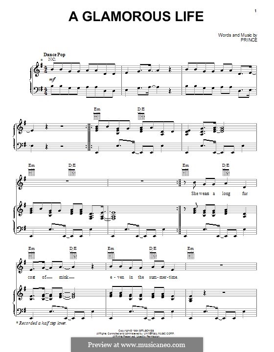A Glamorous Life: Für Stimme und Klavier (oder Gitarre) by Sheila E.