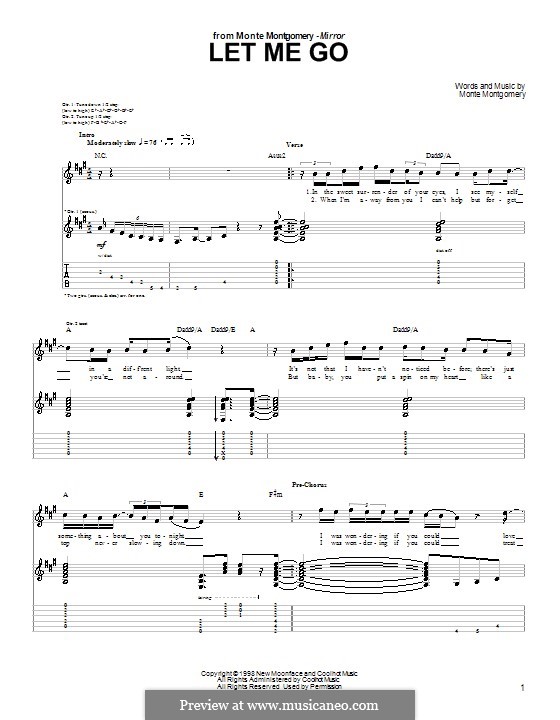 Let Me Go: Für Gitarre mit Tab by Monte Montgomery