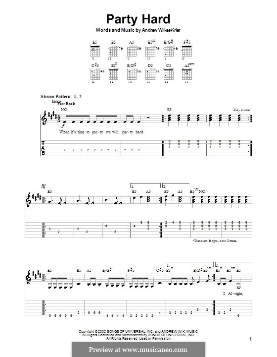 Party Hard: Für Gitarre (Sehr leichte Fassung) by Andrew Wilkes Krier