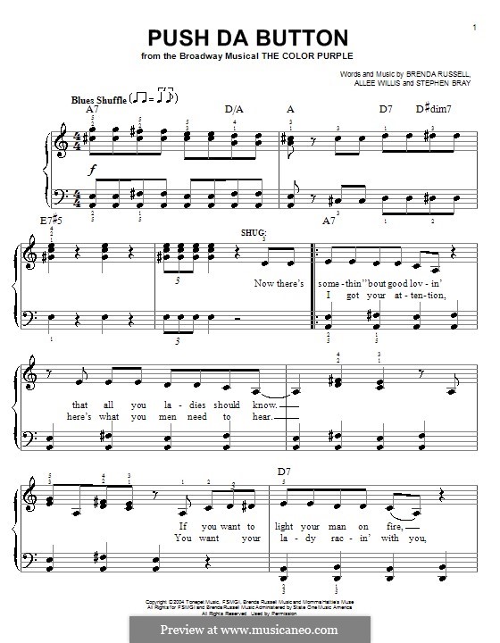 Push Da Button (The Color Purple The Musical) von A. Willis, B. Russell, S. Bray auf MusicaNeo