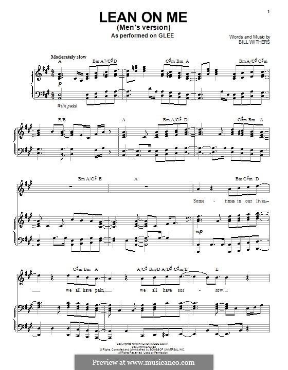 Vocal version: Für Stimme und Klavier oder Gitarre (A-Dur) by Bill Withers