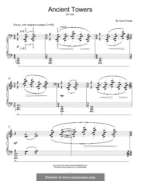 Ancient Towers: Für Klavier by Carol Klose