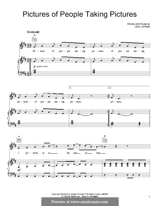 Pictures of People Taking Pictures: Für Stimme und Klavier (oder Gitarre) by Jack Johnson