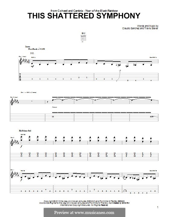 This Shattered Symphony (Coheed and Cambria): Für Gitarre mit Tab by Claudio Sanchez, Travis Stever