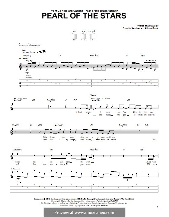Pearl of the Stars (Coheed and Cambria): Für Gitarre mit Tab by Atticus Ross, Claudio Sanchez