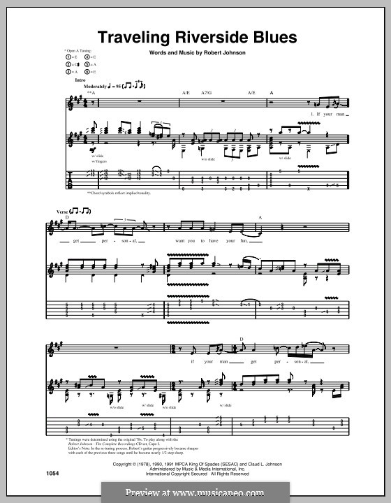 Traveling Riverside Blues: Für Gitarre mit Tab by Robert Leroy Johnson
