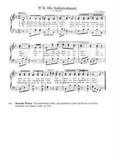 Die Soldatenbraut: Klavierauszug mit Singstimmen by Friedrich Silcher