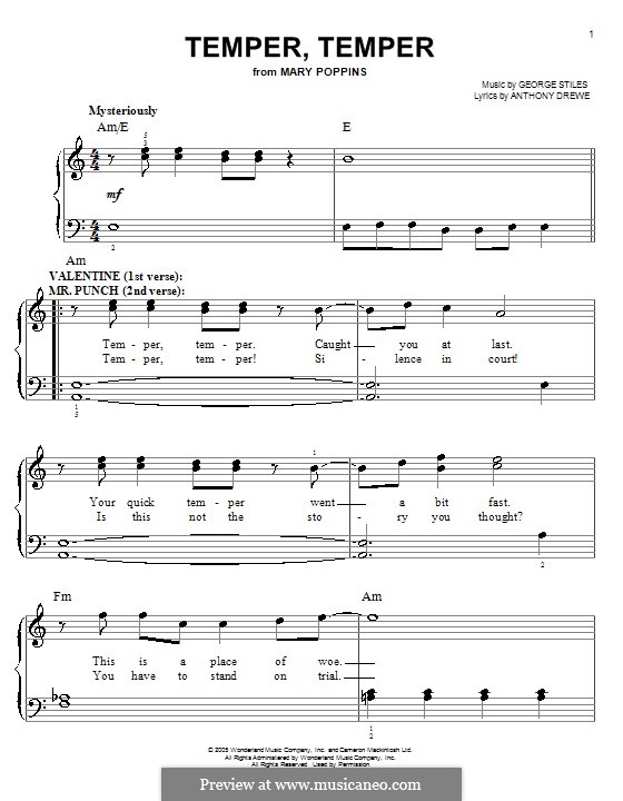 Temper, Temper: Für Klavier, leicht by George Stiles