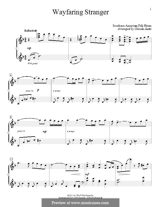 Wayfaring Stranger: Für Klavier by folklore