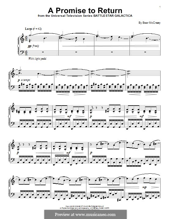 A Promise to Return: Für Klavier by Bear McCreary