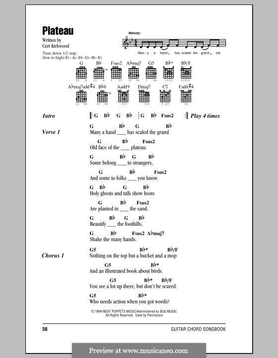 Plateau (Nirvana): Text und Akkorde by Curt Kirkwood