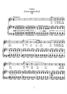 Come raggio di sol: Klavierauszug mit Singstimmen by Antonio Caldara