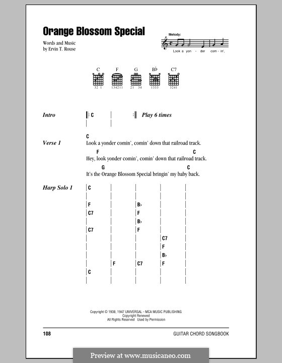 Orange Blossom Special: Text und Akkorde by Ervin T. Rouse