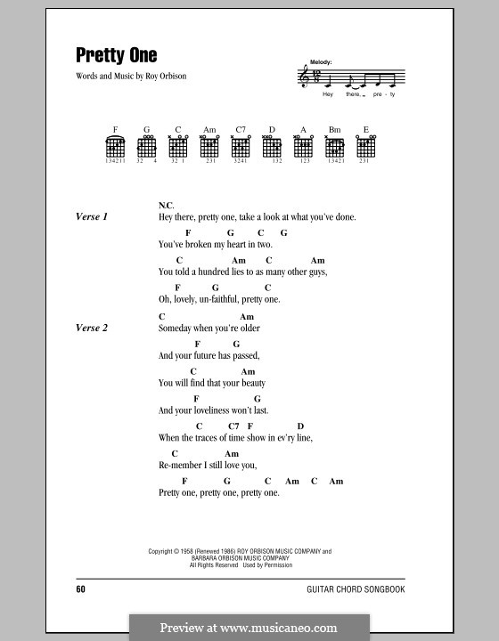 Pretty One Notes Pretty One von R. Orbison - Noten auf MusicaNeo