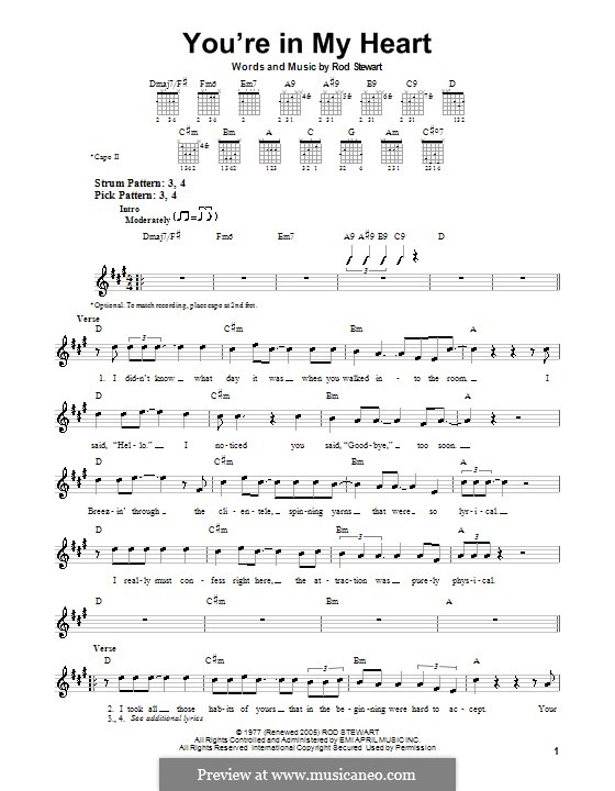 You Re In My Heart Deutsche übersetzung You're in My Heart von R. Stewart - Noten auf MusicaNeo