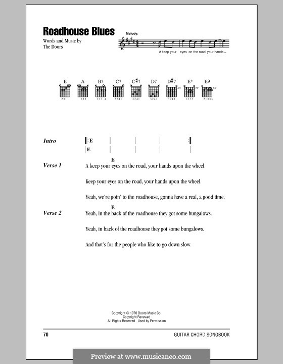 Roadhouse Blues: Text und Akkorde by The Doors