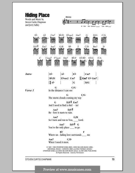 Hiding Place: Text und Akkorde by Jerry Salley