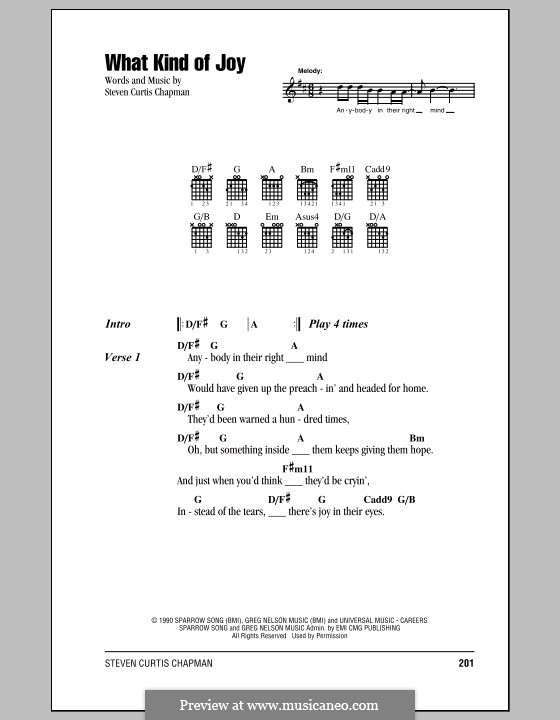 What Kind of Joy: Text und Akkorde by Steven Curtis Chapman