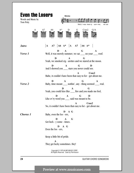 Even the Losers: Text und Akkorde by Tom Petty