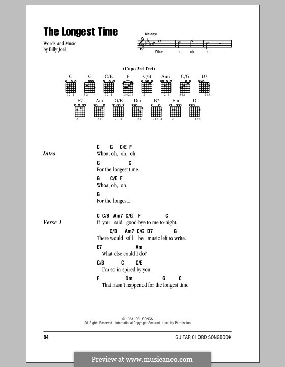 The Longest Time: Text und Akkorde by Billy Joel