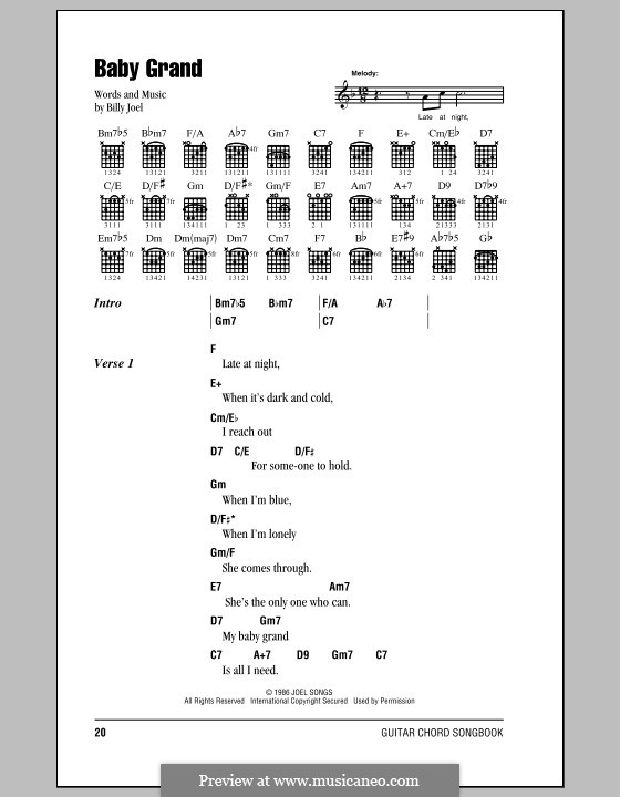 Baby Grand: Text und Akkorde by Billy Joel