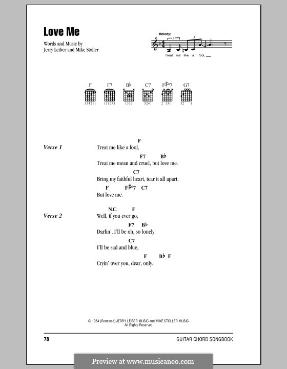 Love Me (Elvis Presley): Text und Akkorde by Jerry Leiber, Mike Stoller
