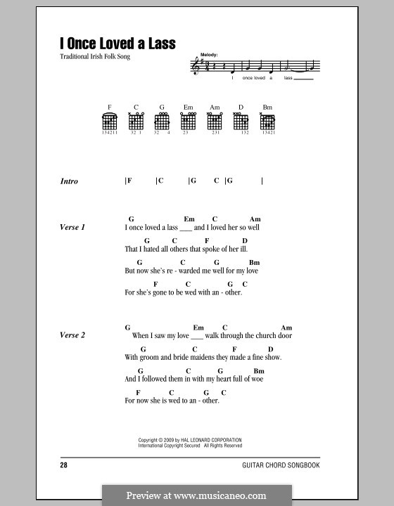 I Once Loved a Lass: Text und Akkorde by folklore