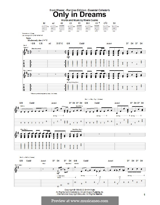 Only in Dreams (Weezer): Für Gitarre mit Tabulatur by Rivers Cuomo