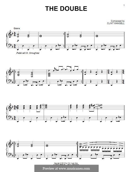 The Double: Für Klavier by Clint Mansell