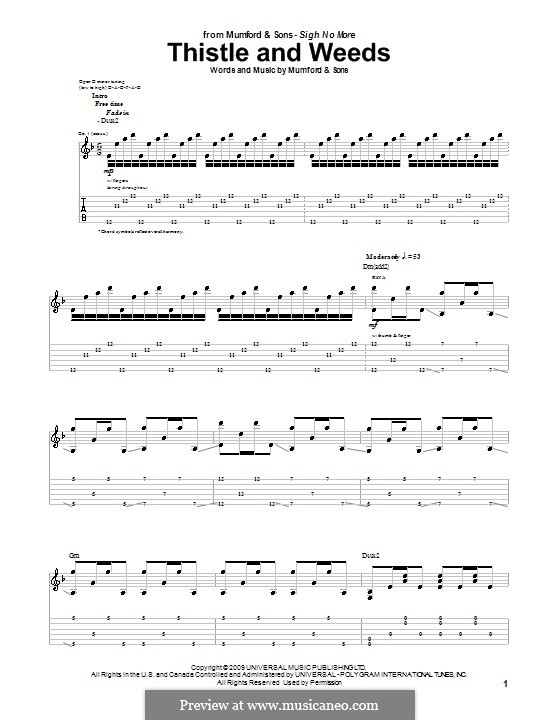 Thistle and Weeds (Mumford & Sons): Für Gitarre mit Tab by Marcus Mumford