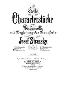 Barkarole für Cello und Klavier, Op.38 No.5: Barkarole für Cello und Klavier by Josef Stransky
