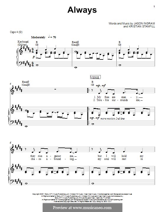 Always (Passion): Für Stimme und Klavier (oder Gitarre) by Jason David Ingram, Kristian Stanfill