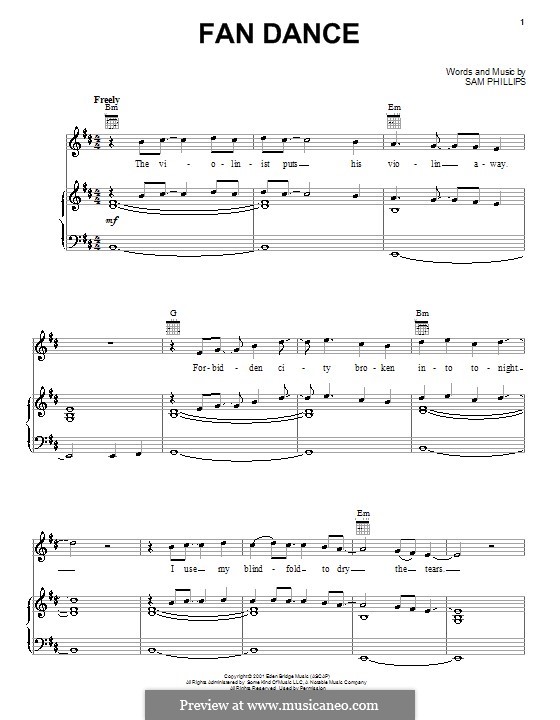 Fan Dance: Für Stimme und Klavier (oder Gitarre) by Sam Phillips