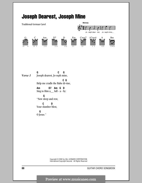 Joseph Dearest, Joseph Mine: Melodische Linie by folklore