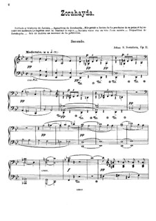 Zorahayda, Op.11: Für Klavier, vierhändig by Johan Svendsen