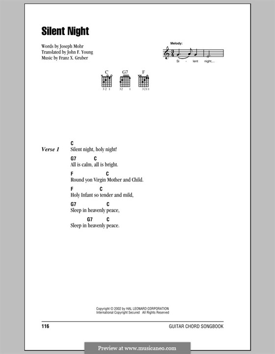 Vocal version: Text und Akkorde by Franz Xaver Gruber