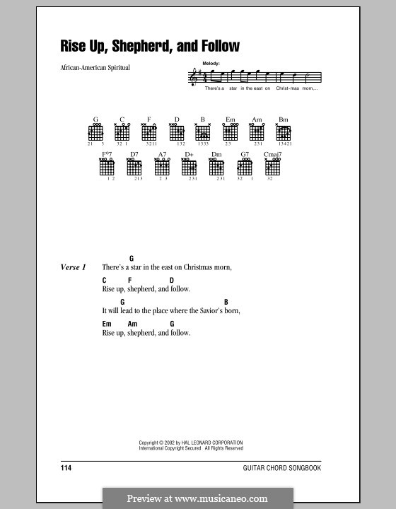 Rise up, shepherd, and follow!: Text und Akkorde by folklore