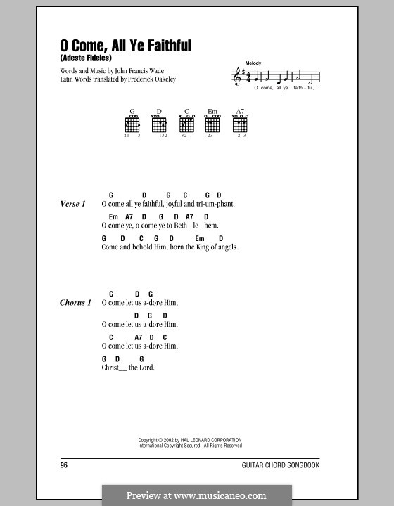 Vocal version: Text und Akkorde by John Francis Wade