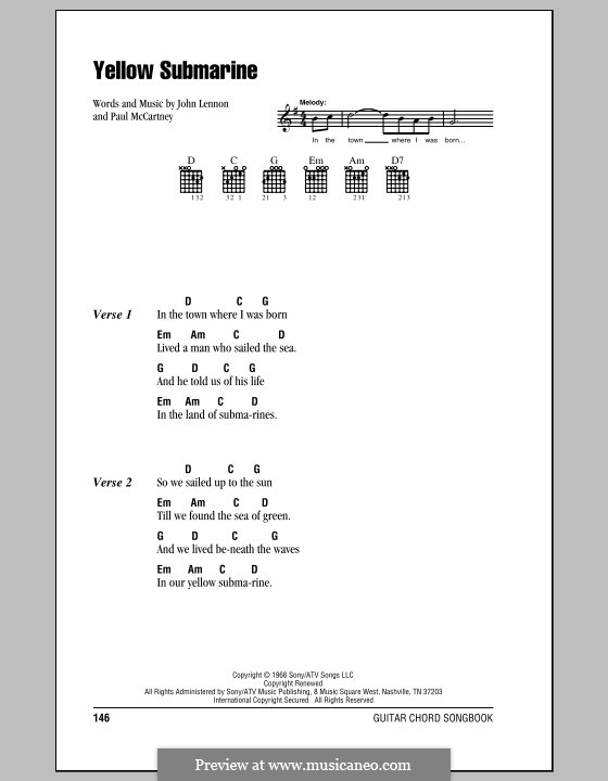 Yellow Submarine (The Beatles) von J. Lennon, P. McCartney auf MusicaNeo