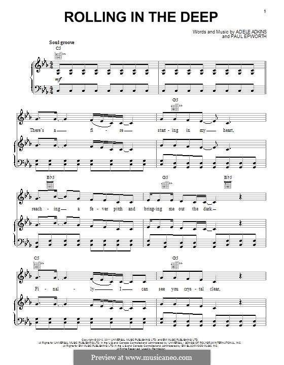 Vocal version: Für Stimme und Klavier (oder Gitarre) by Adele, Paul Epworth