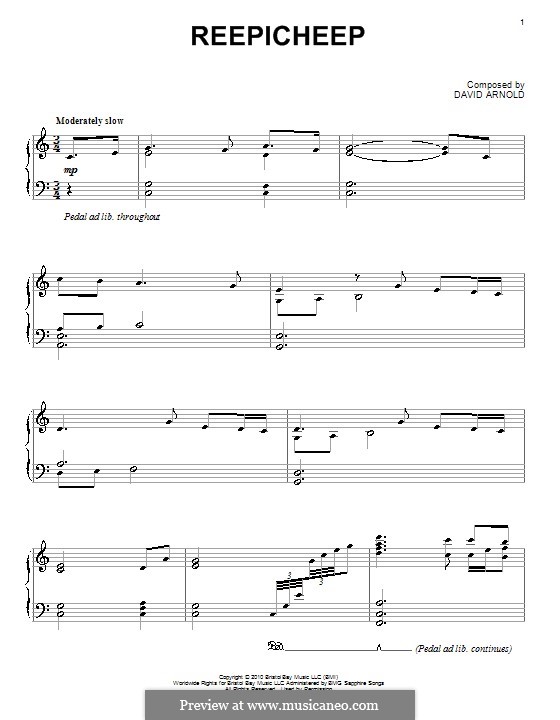 Reepicheep: Für Klavier by David Arnold