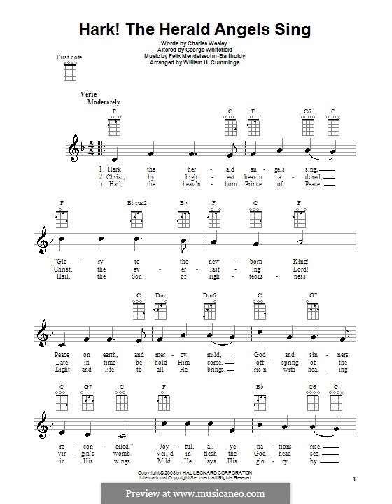 One instrument version: Ukulele by Felix Mendelssohn-Bartholdy