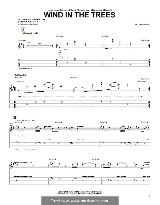 Wind in the Trees: Für Gitarre mit Tabulatur by Joe Satriani