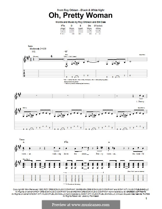 Oh, Pretty Woman: Für Gitarre by Bill Dees, Roy Orbison