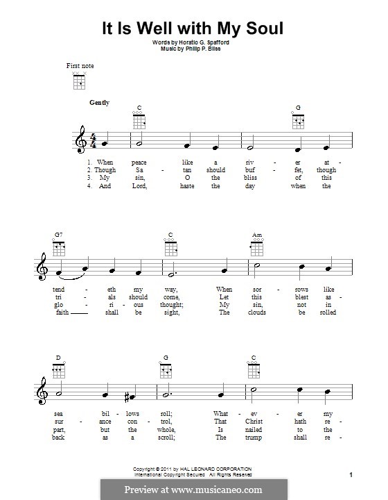 It Is Well with My Soul (Printable scores): Für Ukulele by Philip Paul Bliss