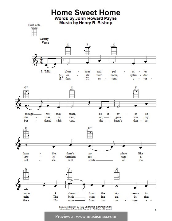 Home, Sweet Home: Für Ukulele by Henry Bishop