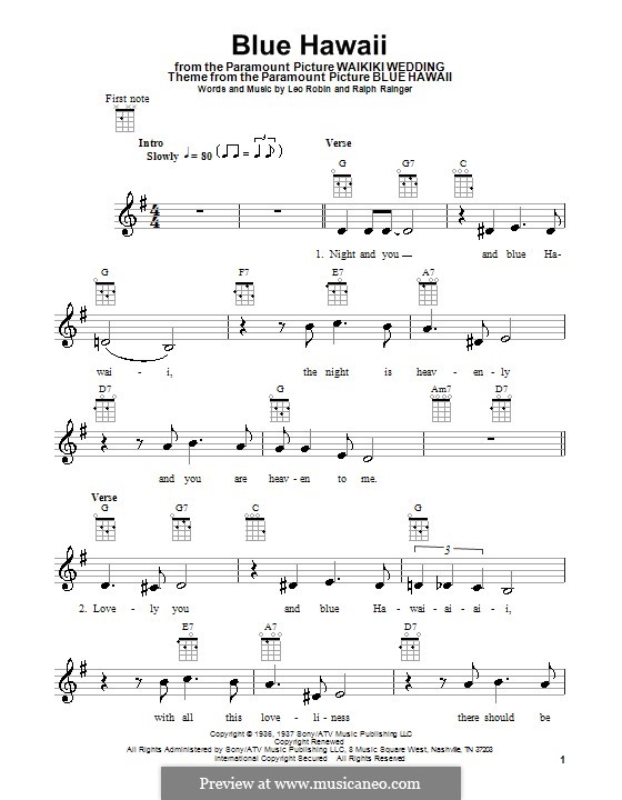 Blue Hawaii (Elvis Presley): Für Ukulele by Leo Robin, Ralph Rainger