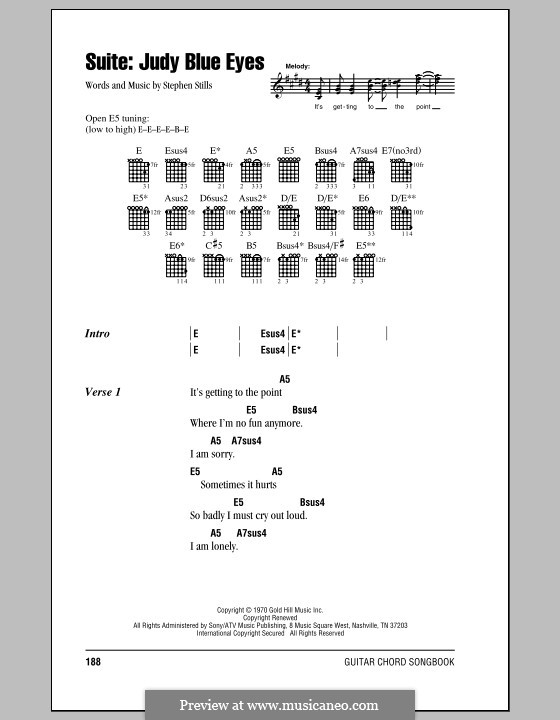 Judy Blue Eyes (Suite): Texte und Akkorde by Stephen Stills