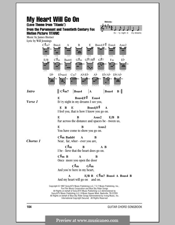 Vocal version: Text und Akkorde by James Horner