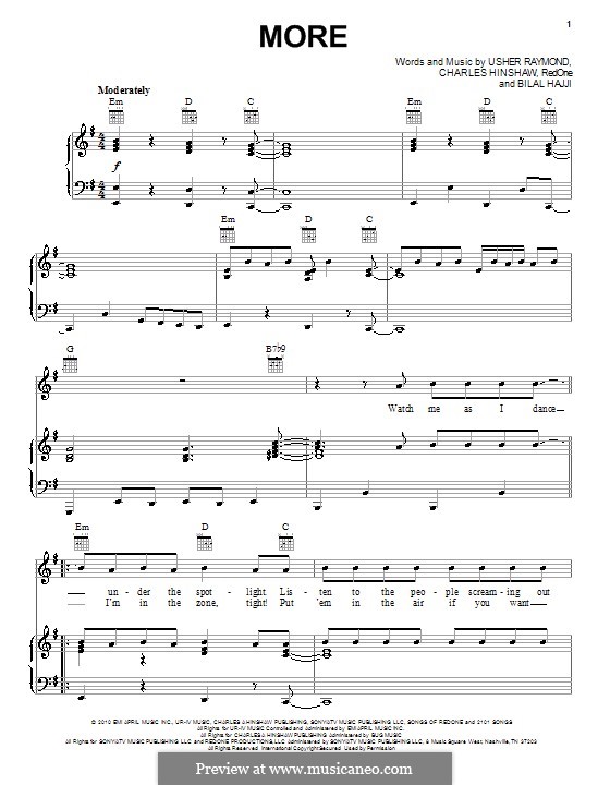 More (Usher): Für Stimme und Klavier (oder Gitarre) by RedOne, Bilal Hajji, Charles Hinshaw, Usher Raymond